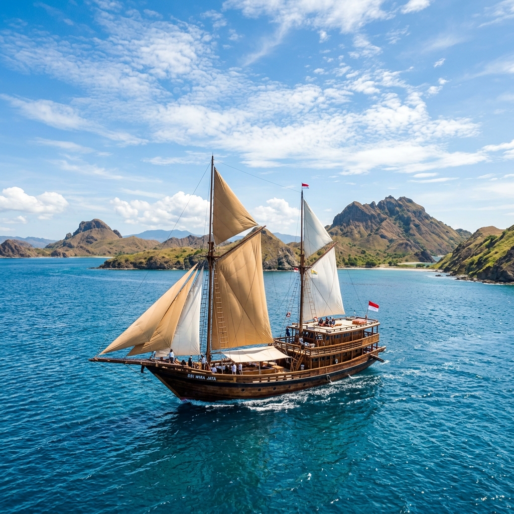 Berlayar dengan Kapal Pinisi di Taman Nasional Komodo